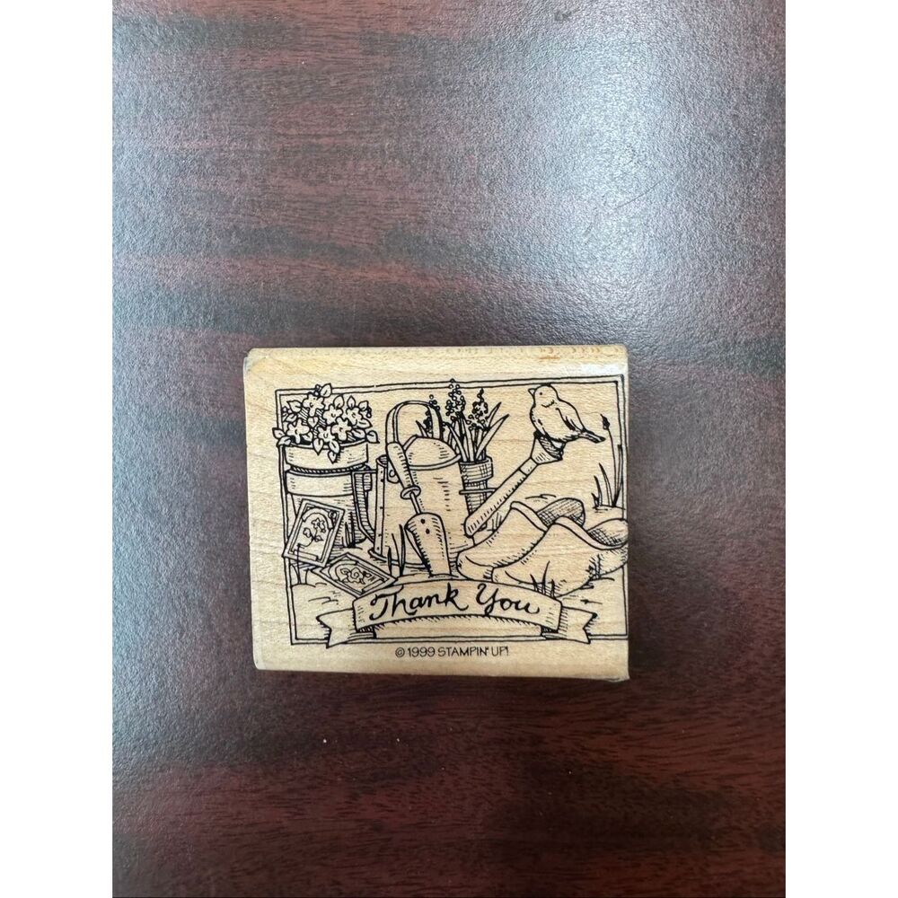 NWOT Garden Thank You Rubber Stamp- 1999